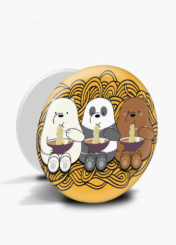 Попсокет (Popsockets) тримач для смартфону Вся правда про ведмедів (We Bare Bears) (8754-2897) Чорний MobiPrint (229014721)