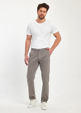 Серо-бежевые кэжуал демисезонные прямые брюки Trend Collection