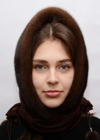 Женский норковый капор на голову Меховой Стиль ракушка (220746561)