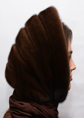 Женский норковый капор на голову Меховой Стиль ракушка (220746561)