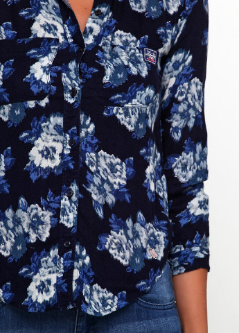 Темно-синяя кэжуал рубашка с цветами Superdry