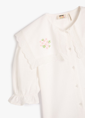 Белая меланж блузка KOTON летняя