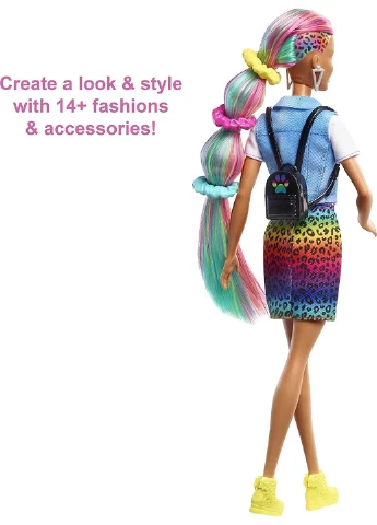 Лялька Barbie Leopard Rainbow Веселковий леопард Брюнетка (HCV99) Mattel (255254667)