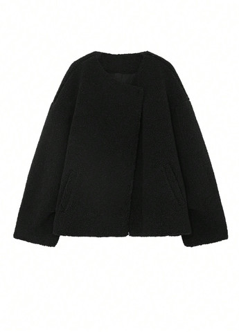 Черная демисезонная куртка SHEIN