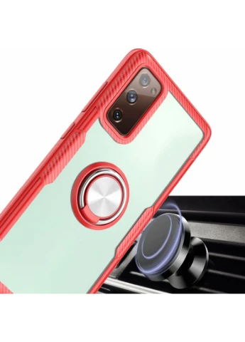 TPU+PC чохол CrystalRing for Magnet (opp) для Samsung Galaxy Note 20 Безбарвний / Червоний (is_00000038248_1) Deen (250500318)