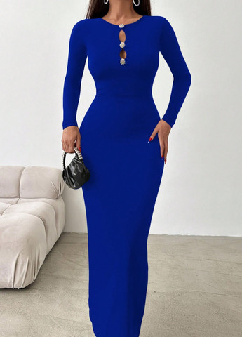 Синее кэжуал платье SHEIN однотонное