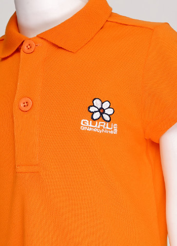 Оранжевая детская футболка-поло для девочки Guru с надписью