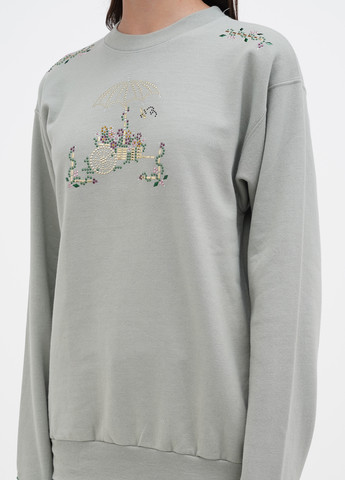 Оливковый свитшот Hanes однотонный стразы (305788365)