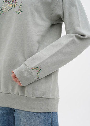 Оливковый свитшот Hanes однотонный стразы (305788365)