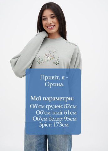 Оливковый свитшот Hanes однотонный стразы (305788365)