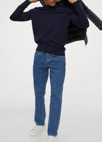 Синие демисезонные джинсы H&M