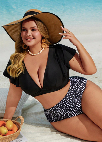 Комбінований літній купальник (ліф, трусики) топ, роздільний SHEIN