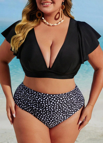 Комбінований літній купальник (ліф, трусики) топ, роздільний SHEIN