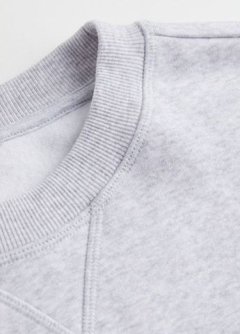 Светло-серый свитшот H&M надпись без декора (314704364)