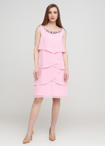 Светло-розовое коктейльное платье Ashley Brooke однотонное