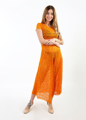 Оранжевое кэжуал платье Care Label однотонное