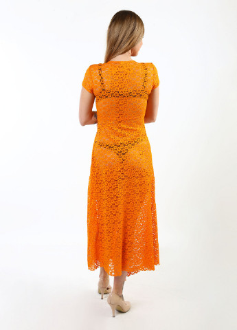 Оранжевое кэжуал платье Care Label однотонное