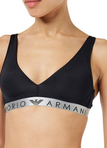Чорний бралетт бюстгальтер Emporio Armani без кісточок поліамід, трикотаж