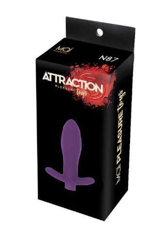 Анальна пробка з вібрацією Attraction Toys №87 Purple, що перезаряджається, довжина 11см, діаметр 3,5см MAI (254151842)