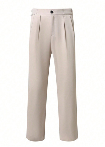 Светло-бежевые классические, кэжуал демисезонные классические брюки SHEIN