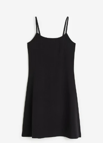 Черное кэжуал платье платье-майка H&M однотонное
