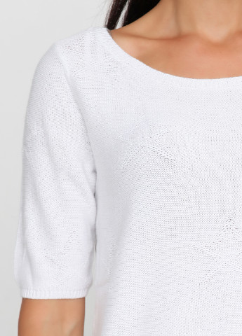 Белый демисезонный пуловер джемпер Italy Moda