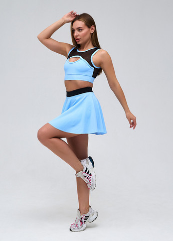 Голубой демисезонный комплект (топ, шорты, юбка) NOVA VEGA