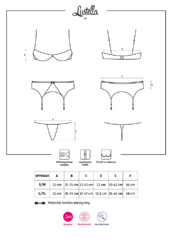 Чорний демісезонний комплект (бюстгальтер, труси) Obsessive