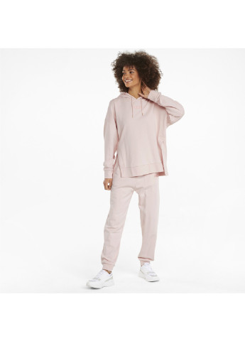 Штани HER High Waist Women's Sweatpants Puma однотонні рожеві спортивні бавовна, еластан