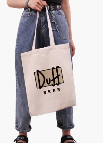 Еко сумка шоппер біла Сімпсони Дафф (The Simpsons Duff Beer) (9227-1995-WT) Еко сумка шоппер біла 41*35 см MobiPrint (215943877)