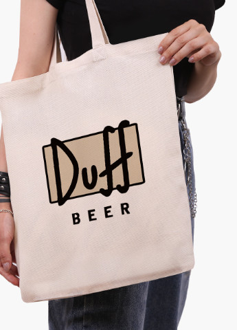 Еко сумка шоппер біла Сімпсони Дафф (The Simpsons Duff Beer) (9227-1995-WT) Еко сумка шоппер біла 41*35 см MobiPrint (215943877)