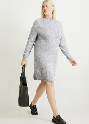 Світло-сіра кежуал сукня сукня светр C&A меланжева