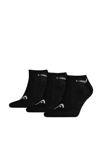 Носки (3 пары) Head логотипы чёрные спортивные