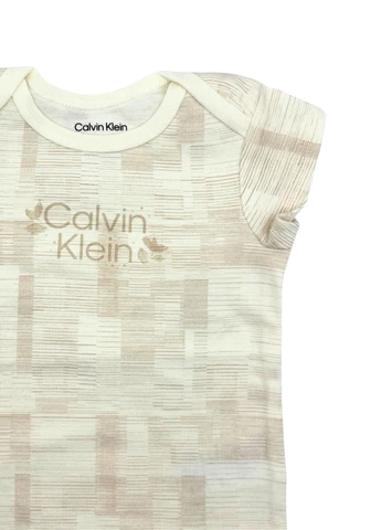 Бежевий літній костюм (2 шт. боді, штани) брючний Calvin Klein