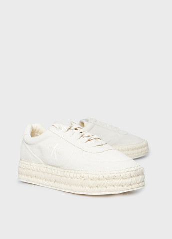 Молочні еспадрільі Calvin Klein Jeans однотонний логотип, джут (328213864)