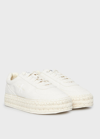 Молочні еспадрільі Calvin Klein Jeans однотонний логотип, джут (328213864)
