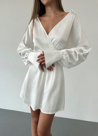 Білий коктейльна сукня кльош SHEIN однотонна