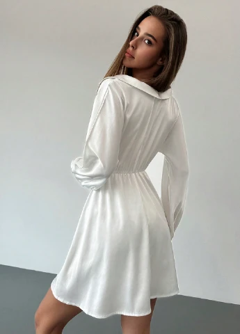 Білий коктейльна сукня кльош SHEIN однотонна