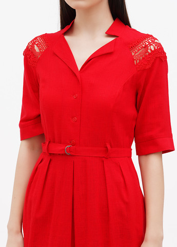 Червона кежуал сукня сорочка Ruta-S однотонна