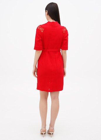 Красное кэжуал платье рубашка Ruta-S однотонное