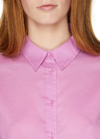 Розовая кэжуал рубашка однотонная United Colors of Benetton
