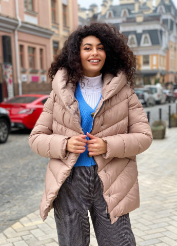 Светло-коричневый зимний Пуховик CHICLY