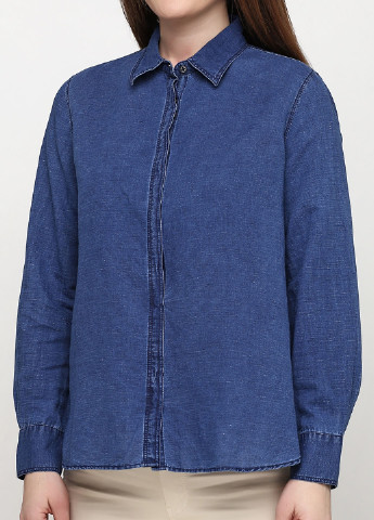 Синяя джинсовая рубашка Massimo Dutti