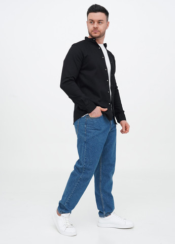 Черная кэжуал рубашка однотонная Trend Collection