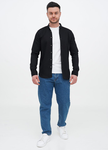 Черная кэжуал рубашка однотонная Trend Collection