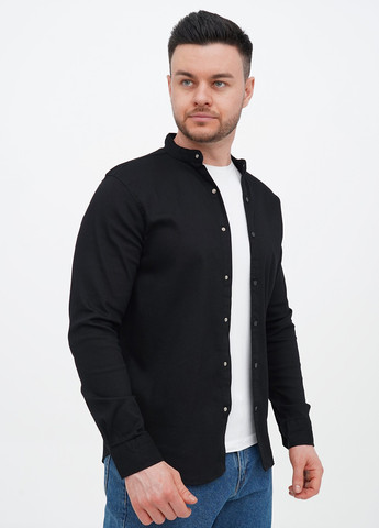 Черная кэжуал рубашка однотонная Trend Collection