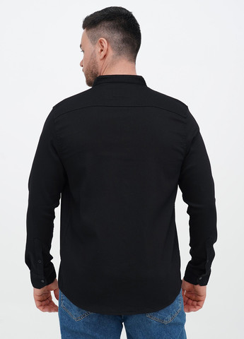 Черная кэжуал рубашка однотонная Trend Collection