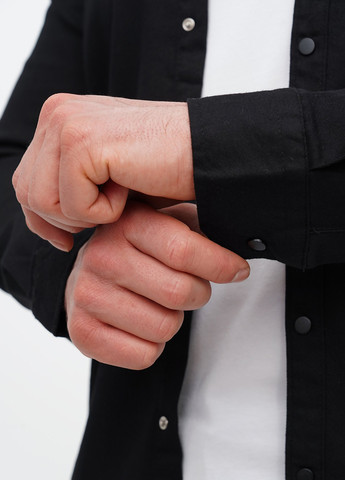 Черная кэжуал рубашка однотонная Trend Collection