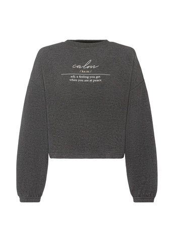 Темно-сірий світшот Esmara напис без декору (304030871)