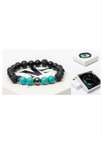 Браслет з шунгіта, лавового каменю, бірюзи TURQUOISE EYE DMS Jewelry (253336955)